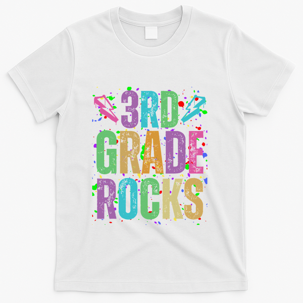 School Rocks Back To School Rockin 3rd Grade Rocks T-Shirt - White