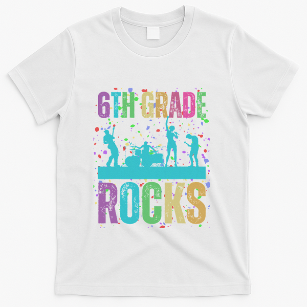 School Rocks Back To School Rockin 6th Grade Rocks T-Shirt - White