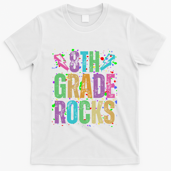 School Rocks Back To School Rockin 8th Grade Rocks T-Shirt - White