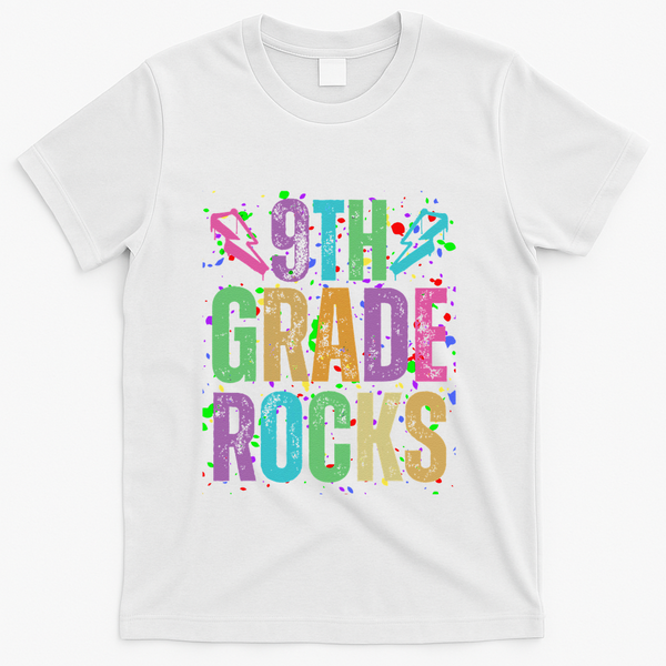 School Rocks Back To School Rockin 9th Grade Rocks T-Shirt - White