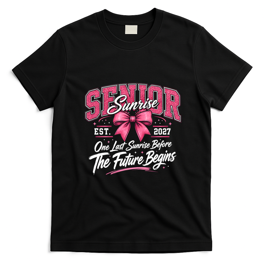 Senior Sunrise 2027 One Last Sunrise Before Future Begins T-Shirt - Black
