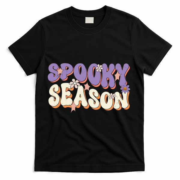 Spooky Season Cute Halloween Vibe Gift T-Shirt - Black