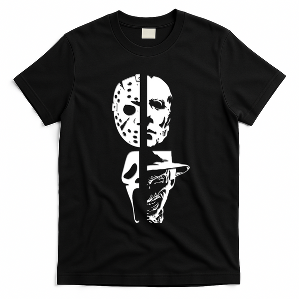 Supervillain Scary Faces Halloween T-Shirt - Black