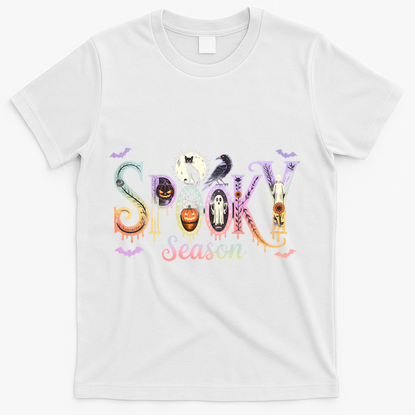 Spooky Season Iridescent Halloween T-Shirt - White