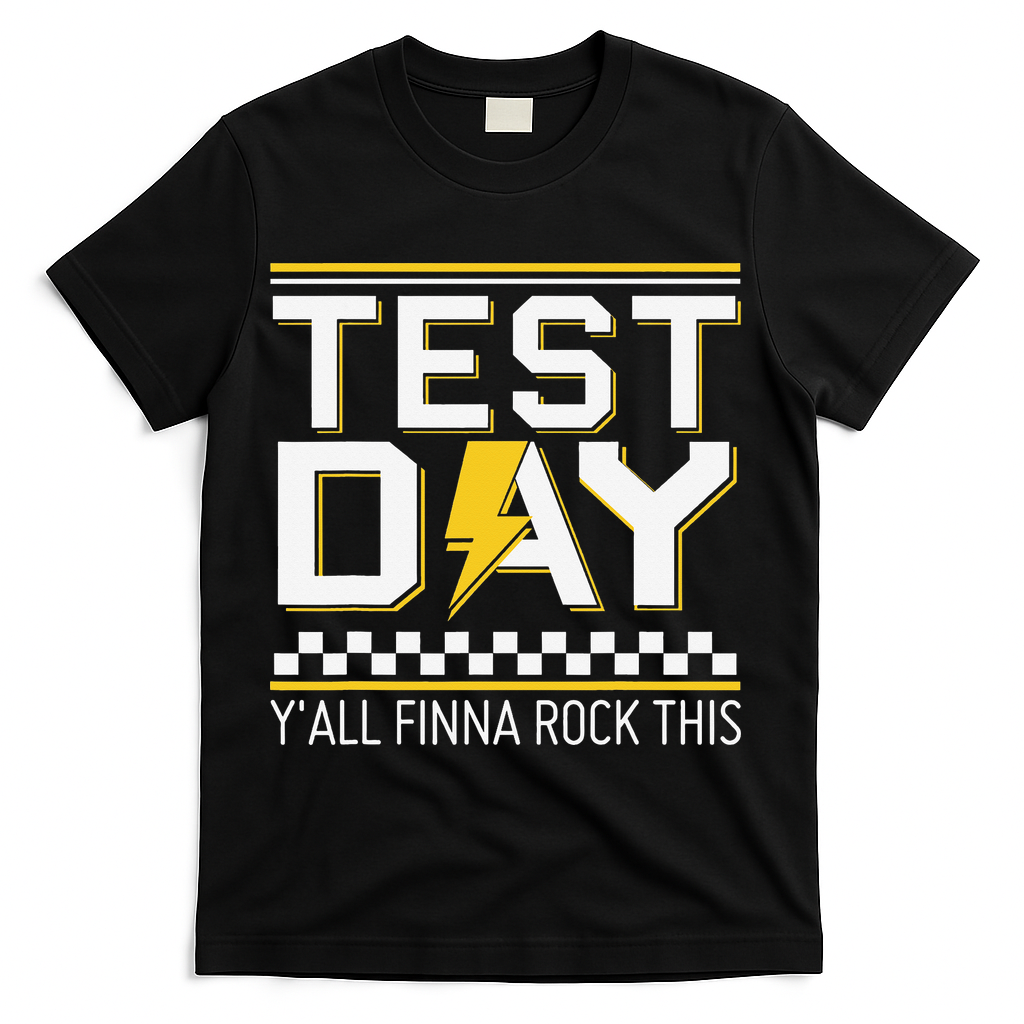 Staar State Testing Day Motivation Yall Finna Rock This T-Shirt - Black