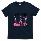 Save The Boo Bees Breast Cancer Awareness Funny T-Shirt - Navy Blue