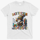 Science Teacher Chemistry Gnome Graphic Funny Back To School Gift T-Shirt - White