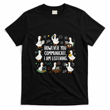 Sped Teacher Goose Inclusion AAC Communications SLP Therapist Special Education Educator BCBA T-Shirt - Black