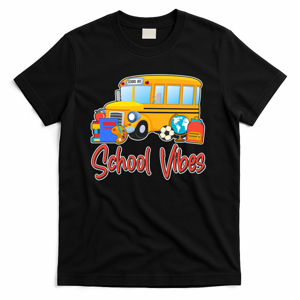 School Vibes Back to School T-Shirt - Black