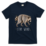 Stay Weird Jimothy The Raccoon Viral Funny T-Shirt - Navy Blue