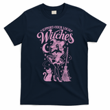 Support Your Local Witches Retro Halloween Vintage T-Shirt - Navy Blue