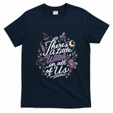 There's A Little Witch In All Of Us Halloween Witchy T-Shirt - Navy Blue