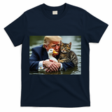 Trump Cat And Duck Memes Christmas Halloween Vote Sign T-Shirt - Navy