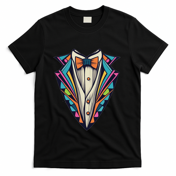Tuxedo Costume Cute Colorful Tux. T-Shirt - Black