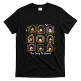 Too Cozy To Haunt Spooky Reading Ghost Halloween Bookish Fall T-Shirt - Black