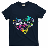 Tie Dye Lunch Lady Cafeteria Staff Welcome Back To School T-Shirt - Navy