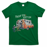 Treat Em And Yeet Em Skeleton Ambulance Funny T-Shirt - Green