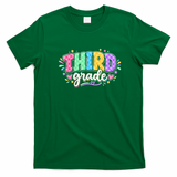 Third Grade Colorful Fun Cute Back To School T-Shirt - Irish Green