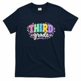 Third Grade Colorful Fun Cute Back To School T-Shirt - Navy Blue