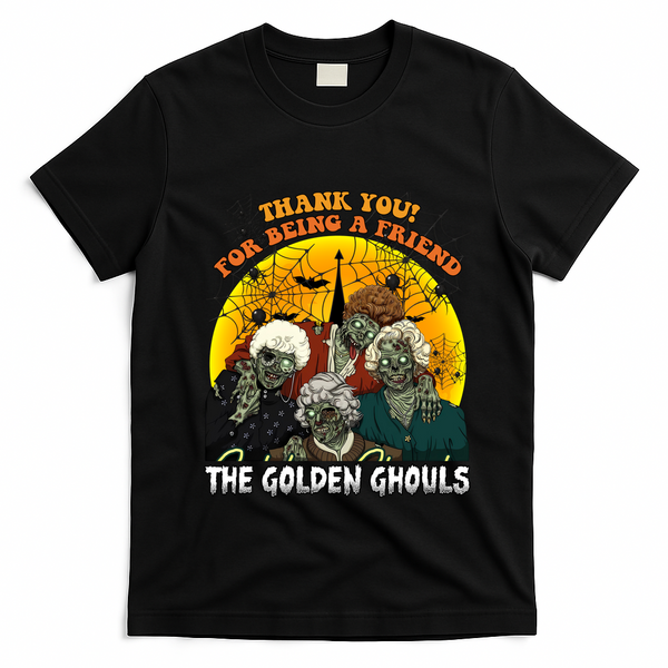 The Golden Ghouls Vintage Halloween Spooky Golden T-Shirt - Black