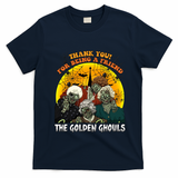 The Golden Ghouls Vintage Halloween Spooky Golden T-Shirt - Navy Blue