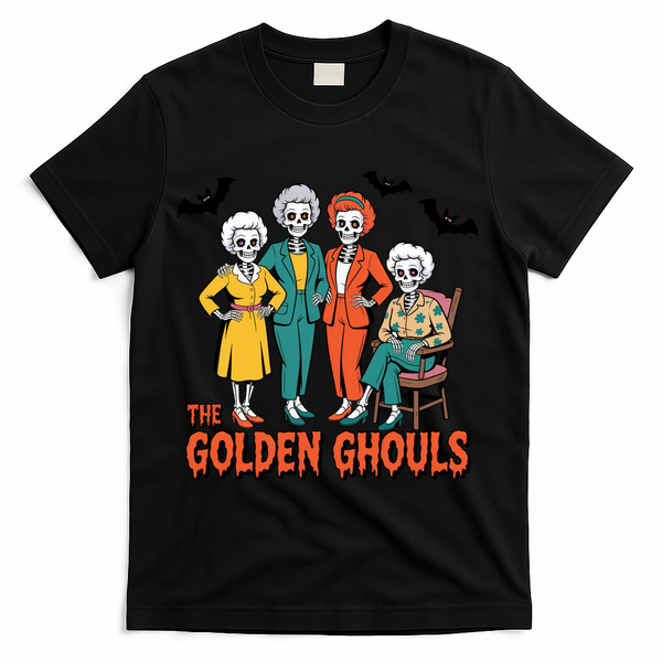 The Golden Ghouls Girls Halloween Funny Classic TV Show Spoof T-Shirt - Black