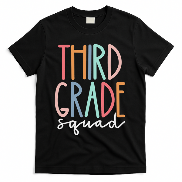 Third Grade Squad 3rd Grade Teacher Crew Back To School Team T-Shirt - Black