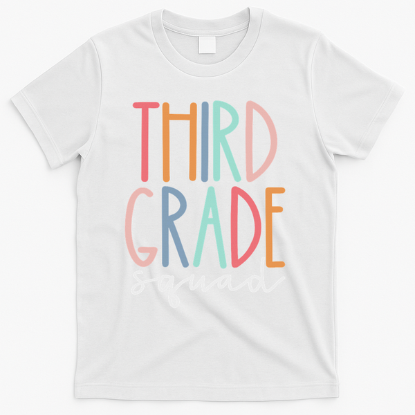 Third Grade Squad 3rd Grade Teacher Crew Back To School Team T-Shirt - White