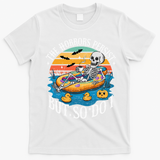The Horrors Persist But So Do I Humor Skeleton Coffee Lover T-Shirt - White