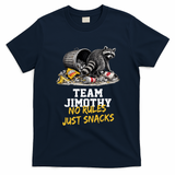 Team Jimothy Raccoon No Rules Just Snacks T-Shirt - Navy Blue
