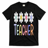 Teacher Life Daisy Flower PreK Kindergarten Teacher Team T-Shirt - Black