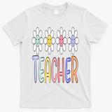 Teacher Life Daisy Flower PreK Kindergarten Teacher Team T-Shirt - White