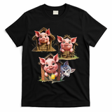 Three Little Pigs - Costume For   Adults Women T-Shirt - Black