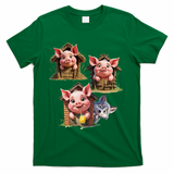 Three Little Pigs - Costume For   Adults Women T-Shirt - Green