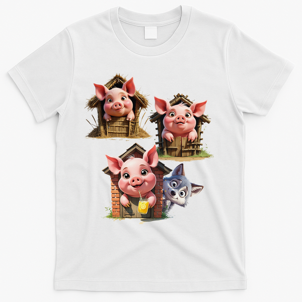 Three Little Pigs - Costume For   Adults Women T-Shirt - White