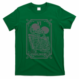 The Lovers Tarot Card Goth Skull Halloween Gothic Occult T-Shirt - Green