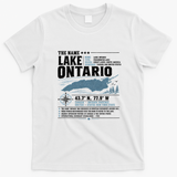 The Name Lake Ontario Coordinates T-Shirt - White