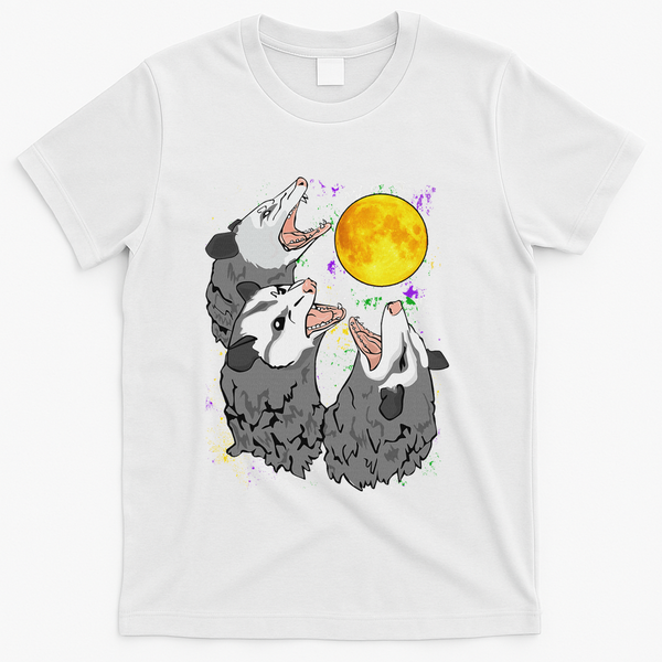 Three Opossum Dead Moon Possum Gifts Costumes T-Shirt - White