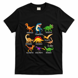 Types Of Dinosaurs Graphics Dino Identification T-Shirt - Black