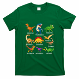 Types Of Dinosaurs Graphics Dino Identification T-Shirt - Irish Green