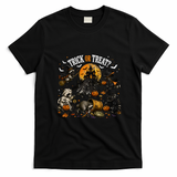 Trick Or Treat Raccoons Halloween Funny T-Shirt - Black