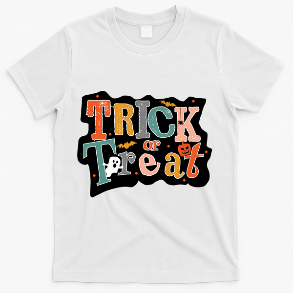 Trick Or Treat Halloween Spooky Gift Cute T-Shirt - White