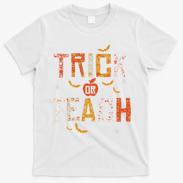 Trick Or Teach Retro Halloween Teacher Women Costume T-Shirt - White