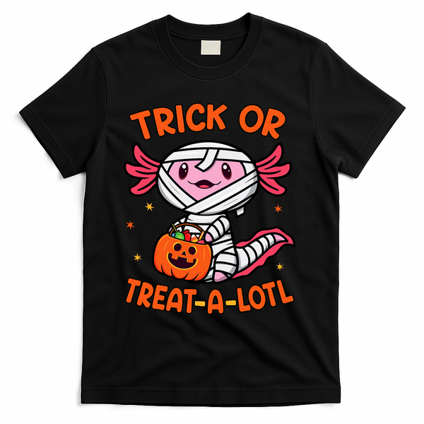 Trick Or Treat A Lotl Axolotl Halloween Costume T-Shirt - Black