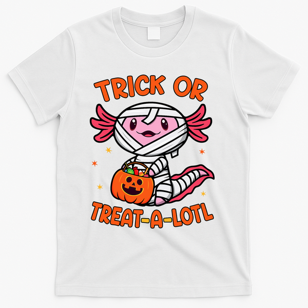 Trick Or Treat A Lotl Axolotl Halloween Costume T-Shirt - White