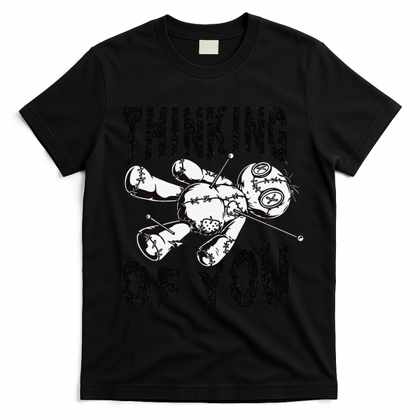 Thinking Of You Voodoo Doll Funny Halloween 2024 Gift T-Shirt - Black