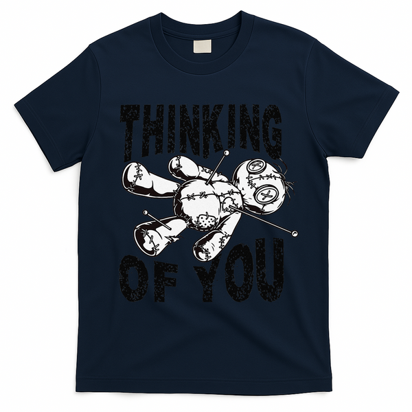 Thinking Of You Voodoo Doll Funny Halloween 2024 Gift T-Shirt - Navy Blue
