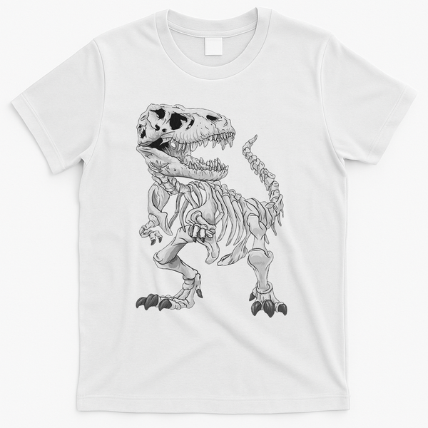 T Rex Skeleton Dino Bones Paleontologist Fossil Dinosaur T-Shirt - White
