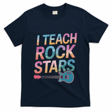 Teacher Rock Star Funny Back To School Guitar Teacher Gift Great Gift T-Shirt - Navy