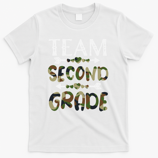 Team Second Grade Back To School 1st Day Camo Teachers T-Shirt - White